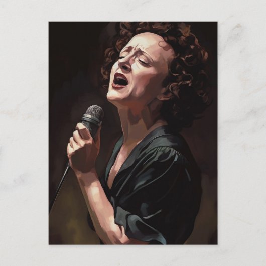 Edith Piaf - Schilderij Briefkaart (Voorkant)