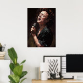 Edith Piaf - Schilderij Poster (Thuiskantoor)