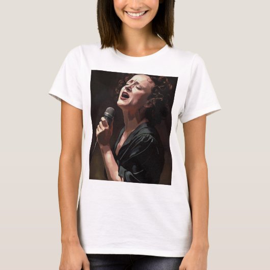 Edith Piaf - Schilderij T-shirt (Voorkant)