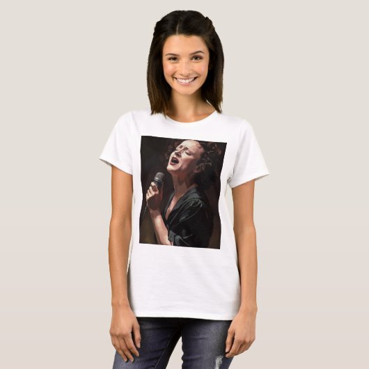 Edith Piaf - Schilderij T-shirt (Voorkant volledig)