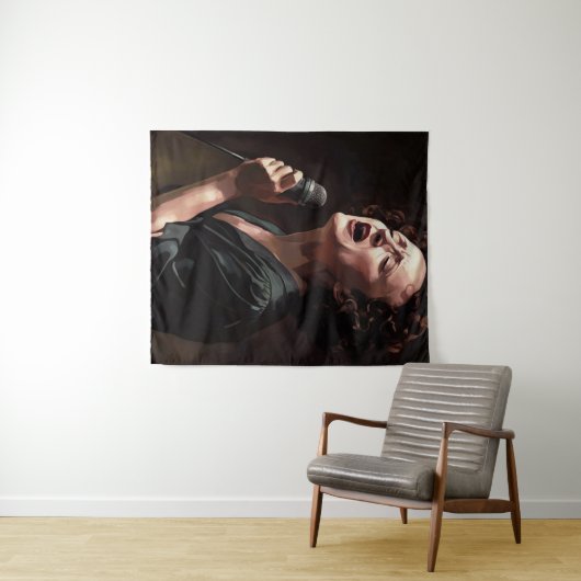 Edith Piaf - Schilderij Wandkleed (In Situ (horizontaal))