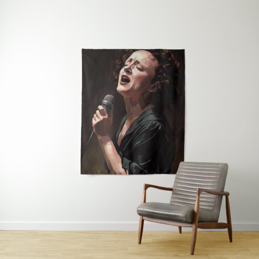 Edith Piaf - Schilderij Wandkleed (In situ)