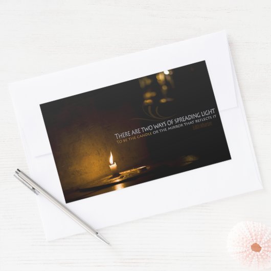 Edith Wharton Inspirerend citaat "Licht" Rechthoekige Sticker (Envelop)