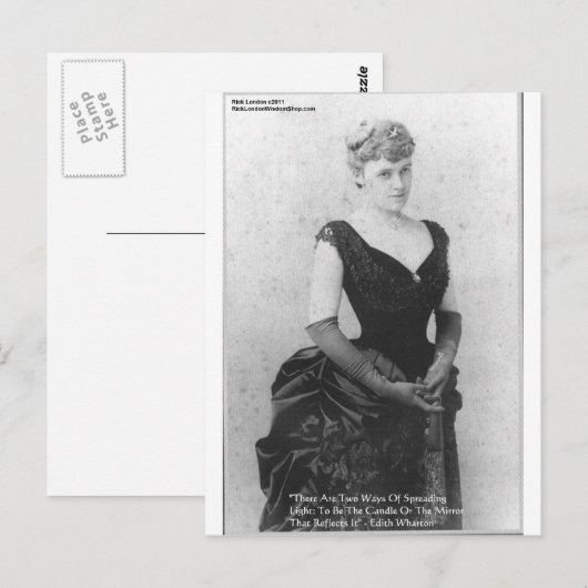 Edith Wharton "Spreading Light"-citaatkortingen en Briefkaart (Voorkant / Achterkant)