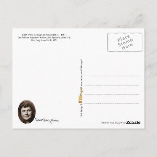 Edith Wilson, First Lady of the U.S. Briefkaart (Achterkant)