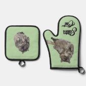 Editor Cat by RoseWrites Oven Mitt and Pot Holders Ovenwant & Pannenlap Set (Voorkant)