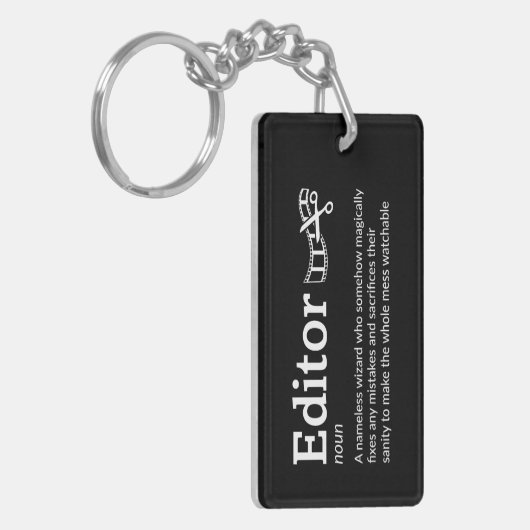 Editor Definition - Grappige Post Productie Sleutelhanger (Voorkant Links)