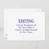 Editor Joke .. Leg uit dat u het niet begrijpt Briefkaart (Voorkant / Achterkant)