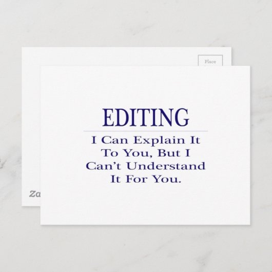 Editor Joke .. Leg uit dat u het niet begrijpt Briefkaart (Voorkant / Achterkant)