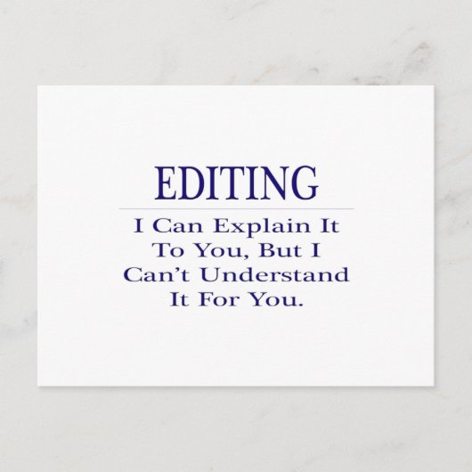 Editor Joke .. Leg uit dat u het niet begrijpt Briefkaart (Voorkant)