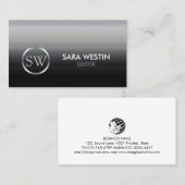 Editor Print Publishing Elegant Monogram Visitekaartje (Voorkant / Achterkant)