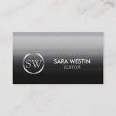 Editor Print Publishing Elegant Monogram Visitekaartje (Voorkant)