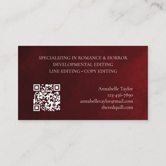 Editor Proofreader Visitekaartje (Achterkant)
