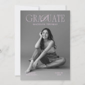 Editoriaal Zachte Roze Typografie Afstuderen Kaart (Voorkant)