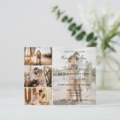 Editorial Chic Multi Foto Trouw Uitnodiging (Staand voorkant)