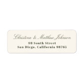 Editorial Elegant Script Huwelijksreturnadres Etiket (Voorkant)