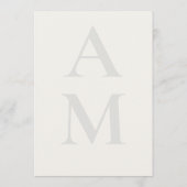 Editorial Initial Minimal Wedding Menu (Achterkant)