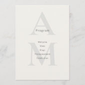 Editorial Initial Minimal Wedding Program Card Programmakaart (Voorkant)
