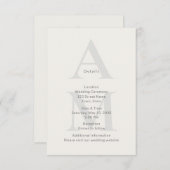 Editorial Initial Wedding Details Card Informatiekaartje (Voorkant / Achterkant)