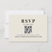 Editorial Ivoor Foto QR Code Trouwen RSVP Kaartje (Voorkant)