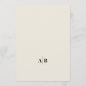 Editorial Ivory Monogram Photo Wedding Menu (Achterkant)