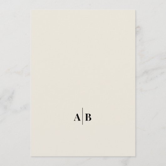 Editorial Ivory Monogram Photo Wedding Menu (Achterkant)