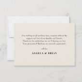 Editorial Ivory Photo Wedding Bedankkaart (Achterkant)