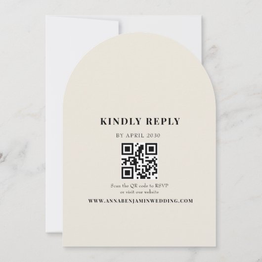 Editorial Ivory Photo Wedding Kaart (Achterkant)