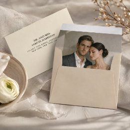 Editorial Minimalistische Winter Bruids Envelope V Envelop