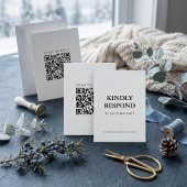 Editorial Minimalistische Winter Bruiloft QR Code RSVP Kaartje