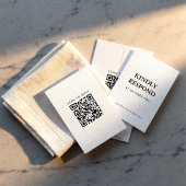 Editorial Minimalistische Winter Bruiloft QR Code RSVP Kaartje