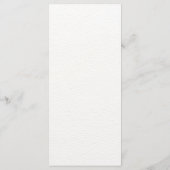 Editorial Minimalistische Winter Bruilofts Monogra Menu (Achterkant)