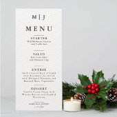 Editorial Minimalistische Winter Bruilofts Monogra Menu