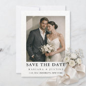 Editorial Minimalistische Winter Trouwfoto Save The Date