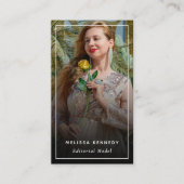 Editorial Model Foto Zwart en Wit QR Code Visitekaartje (Voorkant)