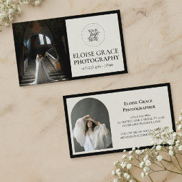 Editorial Photo Logo Black Business Card Visitekaartje