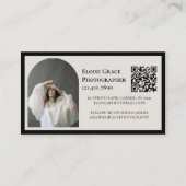 Editorial Photo Logo Black QR Code Business Card Visitekaartje (Achterkant)