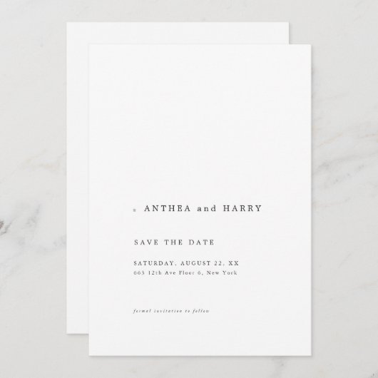 Editorial Photo Modern Serif Wedding Save the Date (Voorkant / Achterkant)