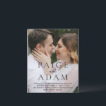 Editorial Photo Modern Wedding Invitation<br><div class="desc">Modern editorial style wedding invitation with your names in bold typography over your favorite photo.  A clean and simple design for a wedding during any time of year.</div>