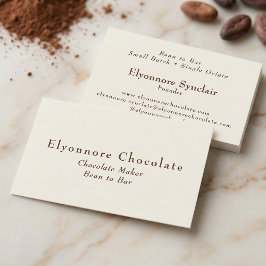 Editorial Serif Bean to Bar chocoladefabrikant  Visitekaartje