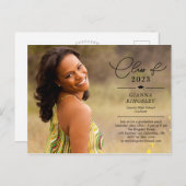 Editorial Style Graduation Invitation Postcard Briefkaart (Voorkant / Achterkant)