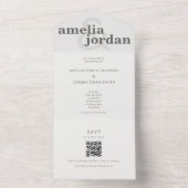 Editorial Typography All-In-One Wedding Invitation All In One Uitnodiging (Binnen)