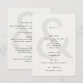 Editorial Typography Wedding Details Card Informatiekaartje (Voorkant / Achterkant)