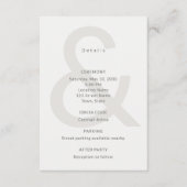 Editorial Typography Wedding Details Card Informatiekaartje (Voorkant)