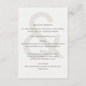 Editorial Typography Wedding Details Card Informatiekaartje (Achterkant)