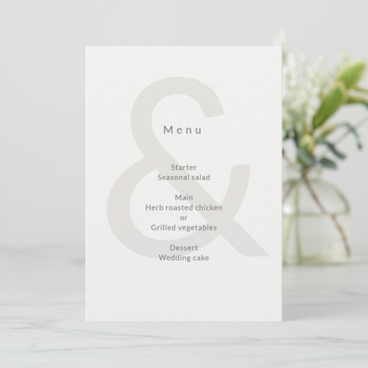 Editorial Typography Wedding Menu (Staand voorkant)