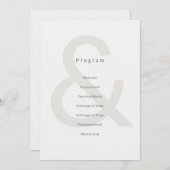 Editorial Typography Wedding Program Programmakaart (Voorkant / Achterkant)