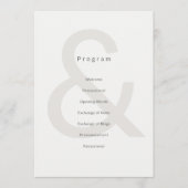 Editorial Typography Wedding Program Programmakaart (Voorkant)