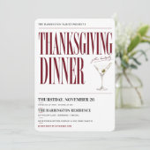Editoriale Martini Thanksgiving Dinner Uitnodiging (Staand voorkant)