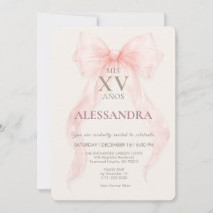 Editoriale Roze Strik Quinceañera Kaart